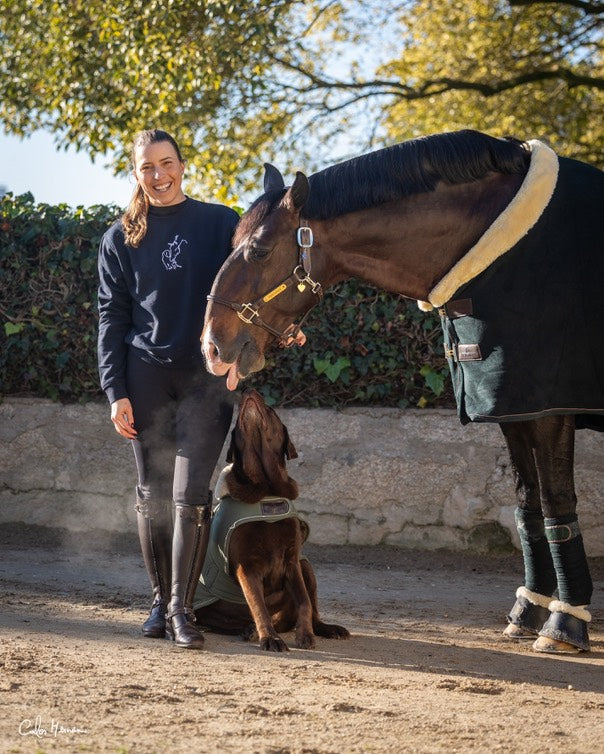 Horse & Dog Embroidery Sweatshirt