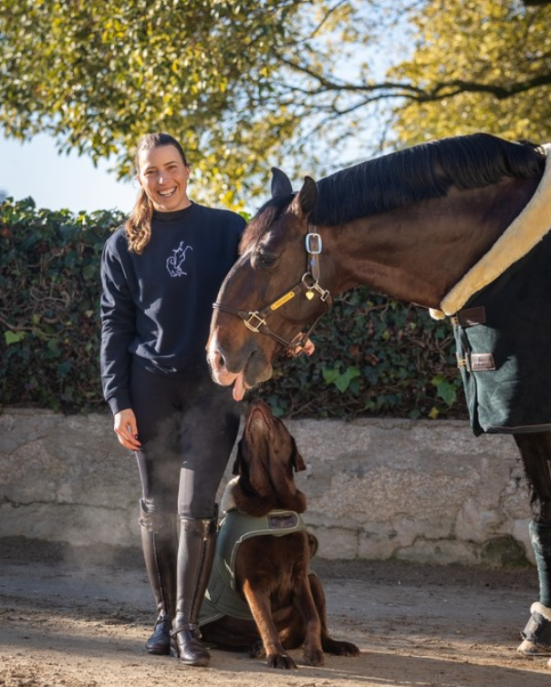 Horse & Dog Embroidery Sweatshirt