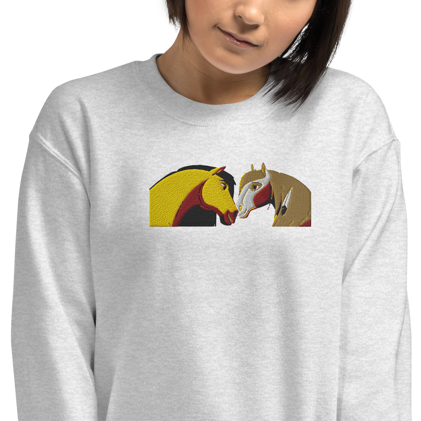 Spirit Horse and Rain Embroidery Sweatshirt