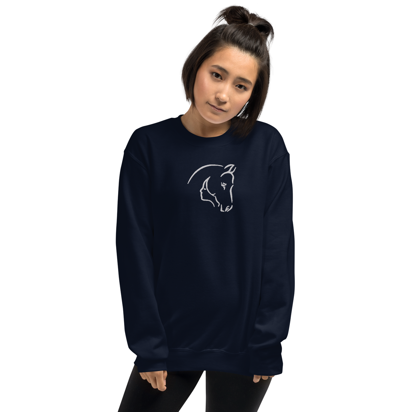 Horse-Woman Fusion Embroidered Sweatshirt