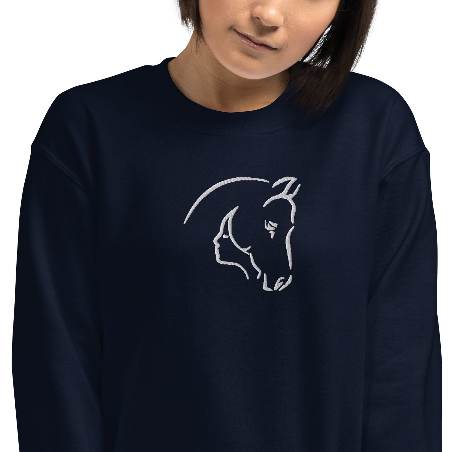 Horse-Woman Fusion Embroidered Sweatshirt